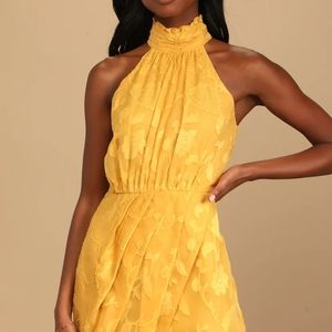 NWT yellow halter dress